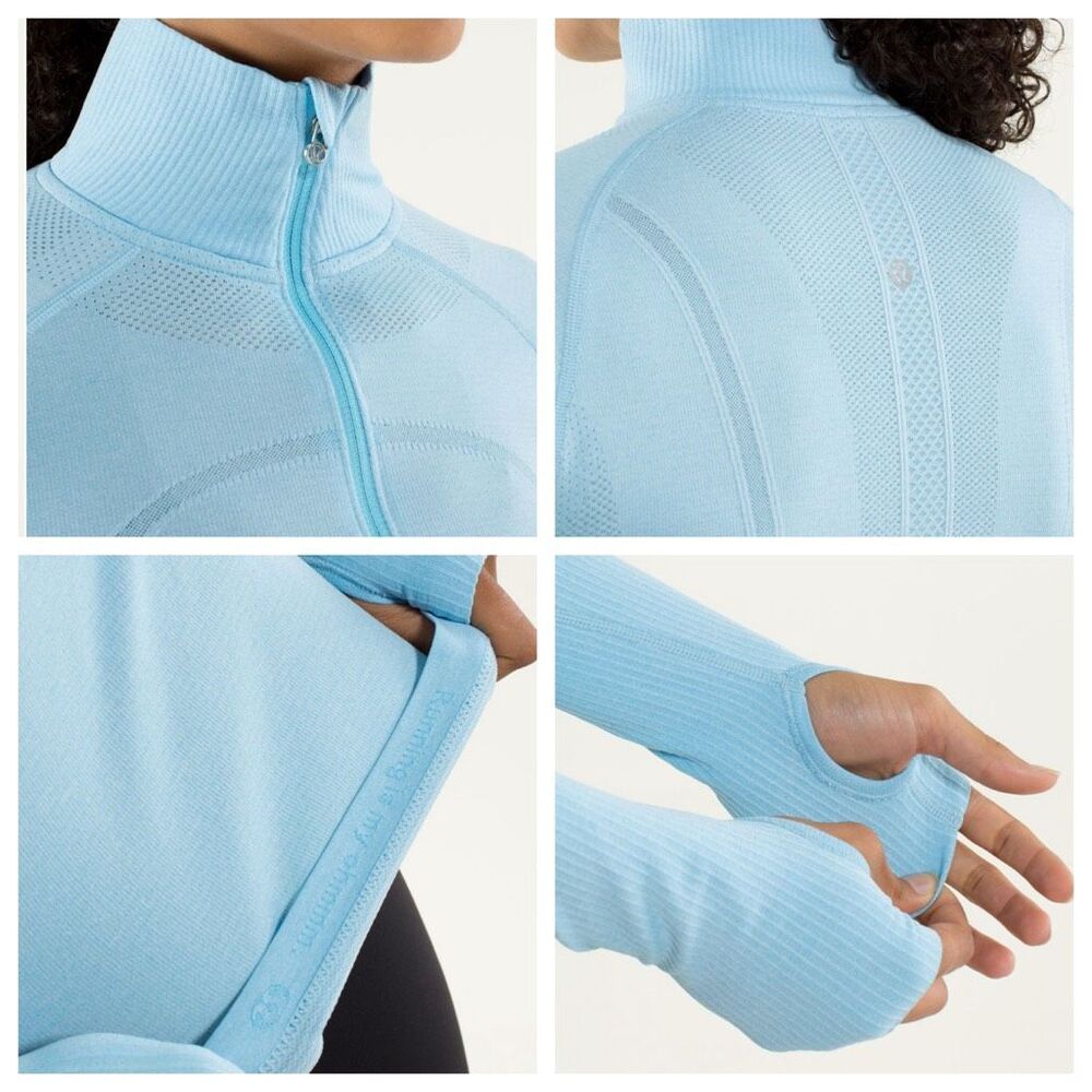 Lululemon Run: Swiftly Tech 1/2 Zip Heathered Blu… - image 3